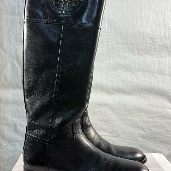 Tory Burch Black and Gold Ridding Boots - Picture 2 of 9